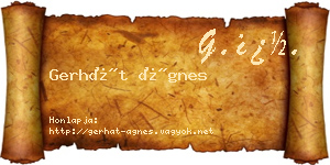 Gerhát Ágnes névjegykártya